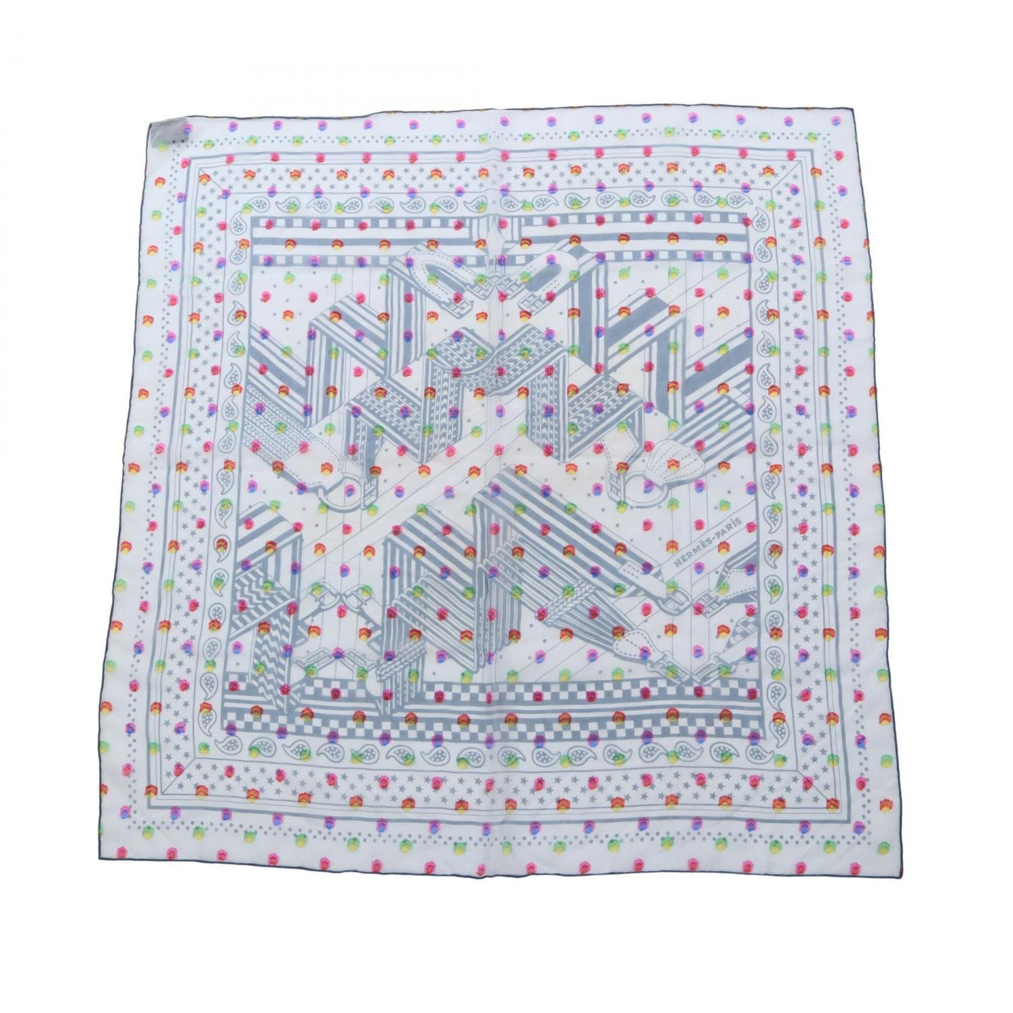 Hermes Authentic Blue Silk Scarf